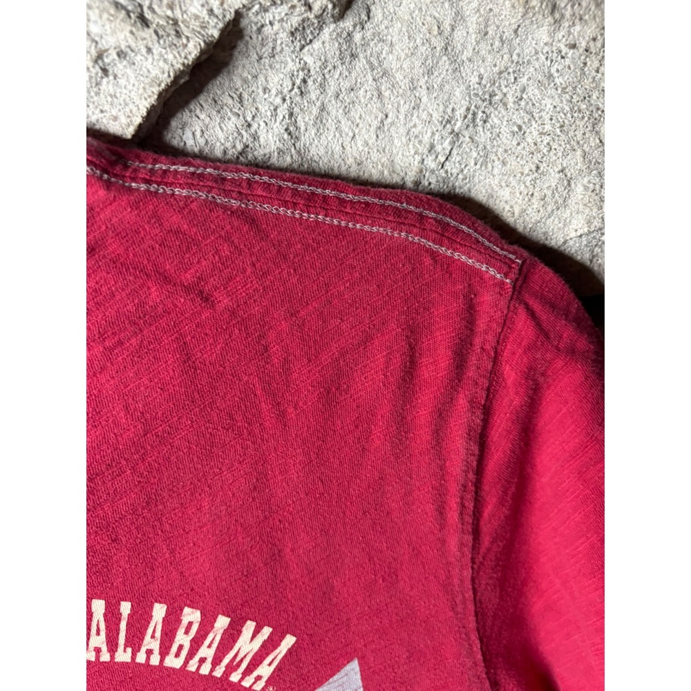 Colosseum Athletics Alabama Crimson Tide T-Shirt Mens Medium Red Slub Knit Tee - Picture 4 of 6